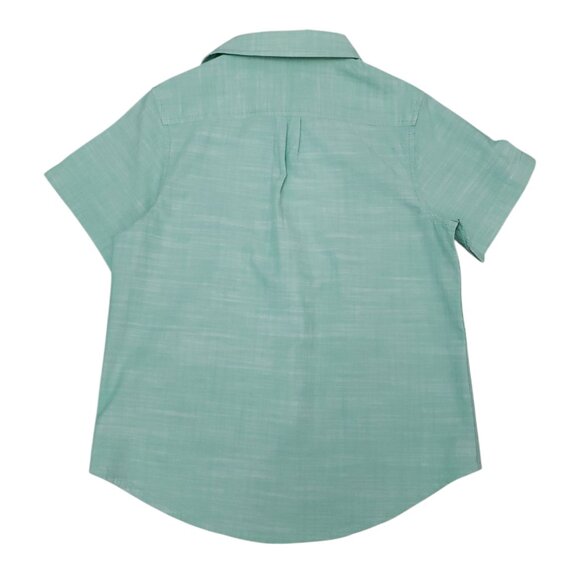 Cat & Jack Boys Light Green Short Sleeve Button Down Shirt M (8) - Picture 2 of 4